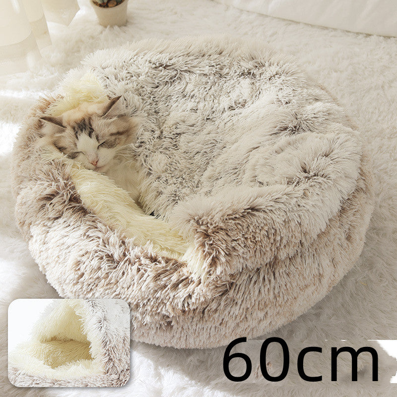 Luxendray™ CozyNest Pro – 2-in-1 Plush Winter Bed for Cats & Dogs