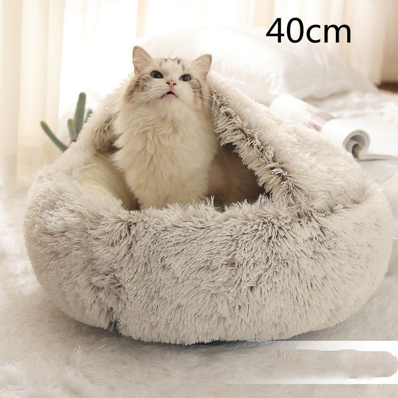 Luxendray™ CozyNest Pro – 2-in-1 Plush Winter Bed for Cats & Dogs