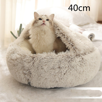 Luxendray™ CozyNest Pro – 2-in-1 Plush Winter Bed for Cats & Dogs