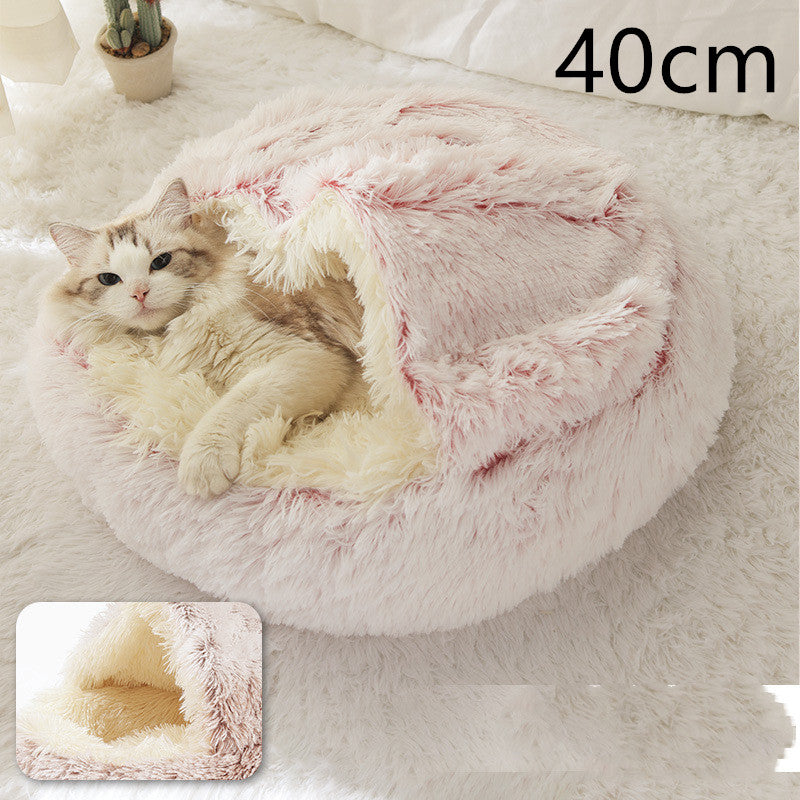 Luxendray™ CozyNest Pro – 2-in-1 Plush Winter Bed for Cats & Dogs