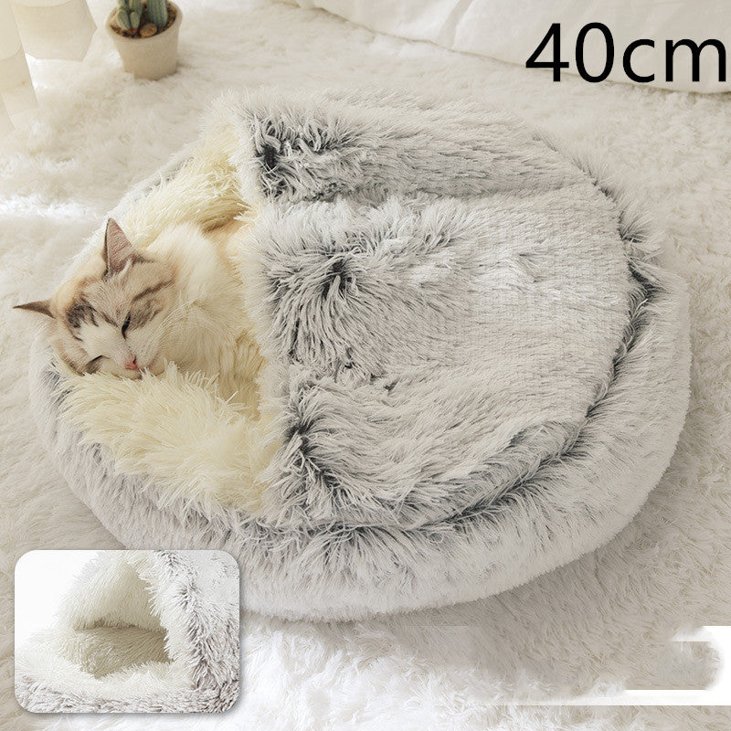 Luxendray™ CozyNest Pro – 2-in-1 Plush Winter Bed for Cats & Dogs