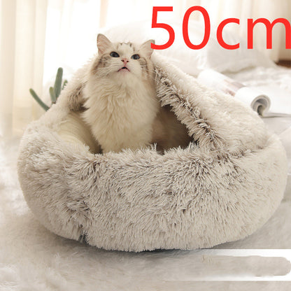 Luxendray™ CozyNest Pro – 2-in-1 Plush Winter Bed for Cats & Dogs