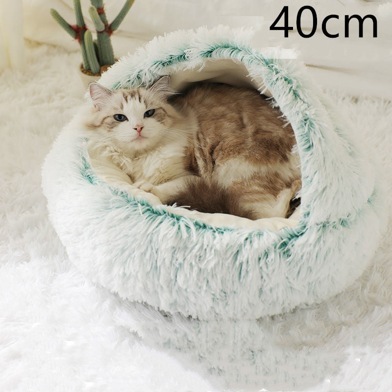 Luxendray™ CozyNest Pro – 2-in-1 Plush Winter Bed for Cats & Dogs