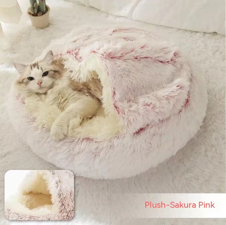 Luxendray™ CozyNest Pro – 2-in-1 Plush Winter Bed for Cats & Dogs