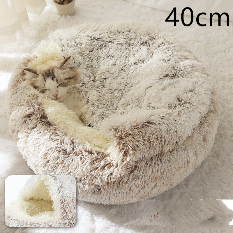Luxendray™ CozyNest Pro – 2-in-1 Plush Winter Bed for Cats & Dogs
