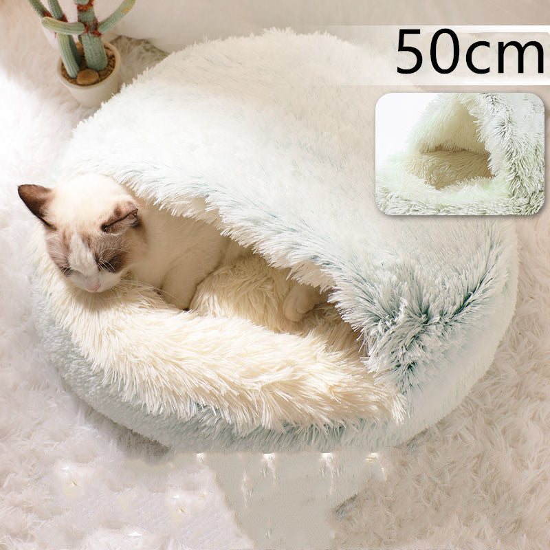Luxendray™ CozyNest Pro – 2-in-1 Plush Winter Bed for Cats & Dogs