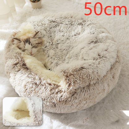 Luxendray™ CozyNest Pro – 2-in-1 Plush Winter Bed for Cats & Dogs