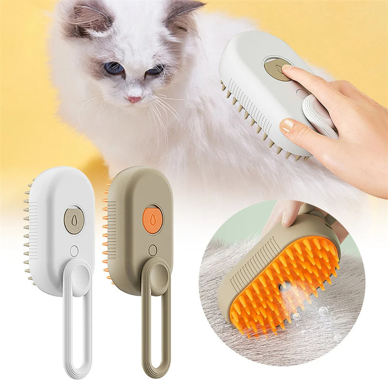 Luxendray™ SteamCare Pro – 3-in-1 Smart Pet Grooming Brush