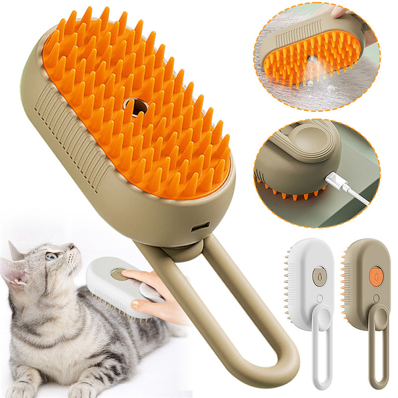 Luxendray™ SteamCare Pro – 3-in-1 Smart Pet Grooming Brush