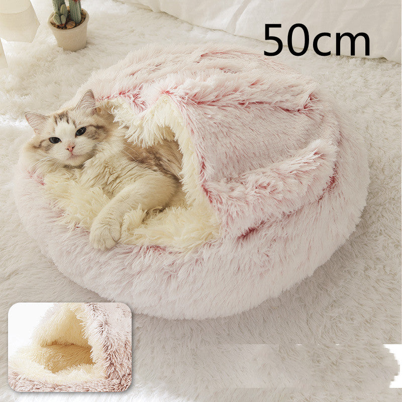 Luxendray™ CozyNest Pro – 2-in-1 Plush Winter Bed for Cats & Dogs