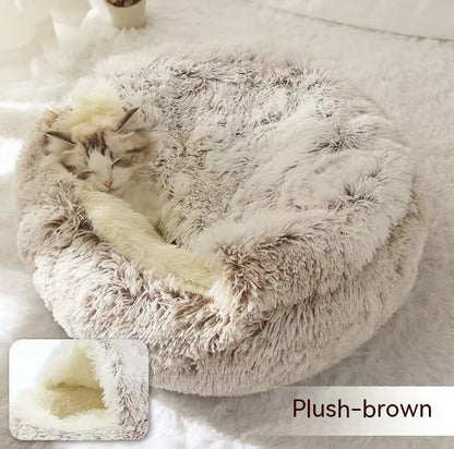Luxendray™ CozyNest Pro – 2-in-1 Plush Winter Bed for Cats & Dogs